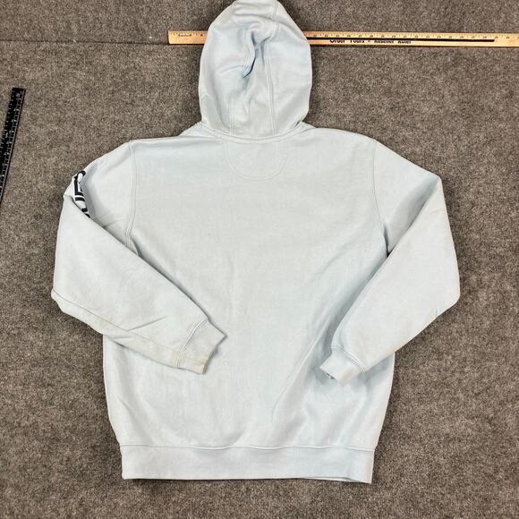 Carhartt Hoodie Mens Size L Light Blue Loose Fit Pullover Workwear Logo Sleeve - Picture 7 of 8